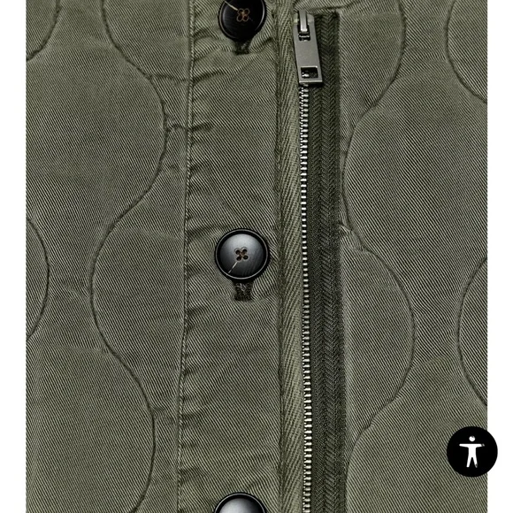Zara Olive Quilted Women's Jacket medium - Picture 2 of 4